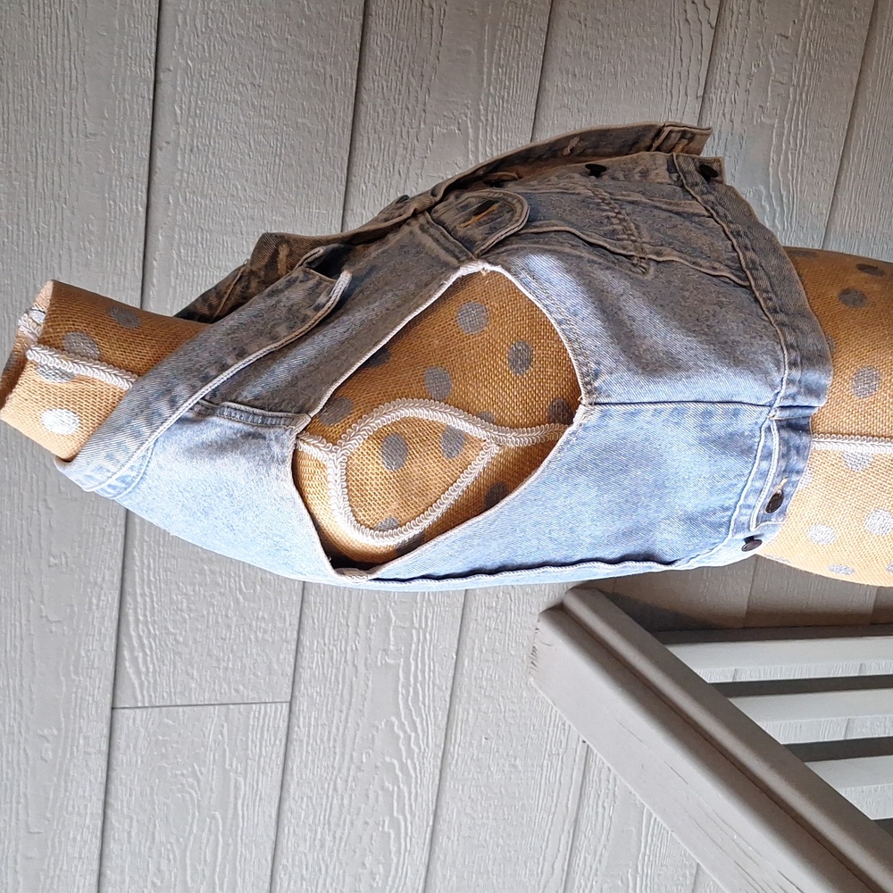 Vintage 90s Great Land trading company cropped denim vest size small - Picture 3 of 11